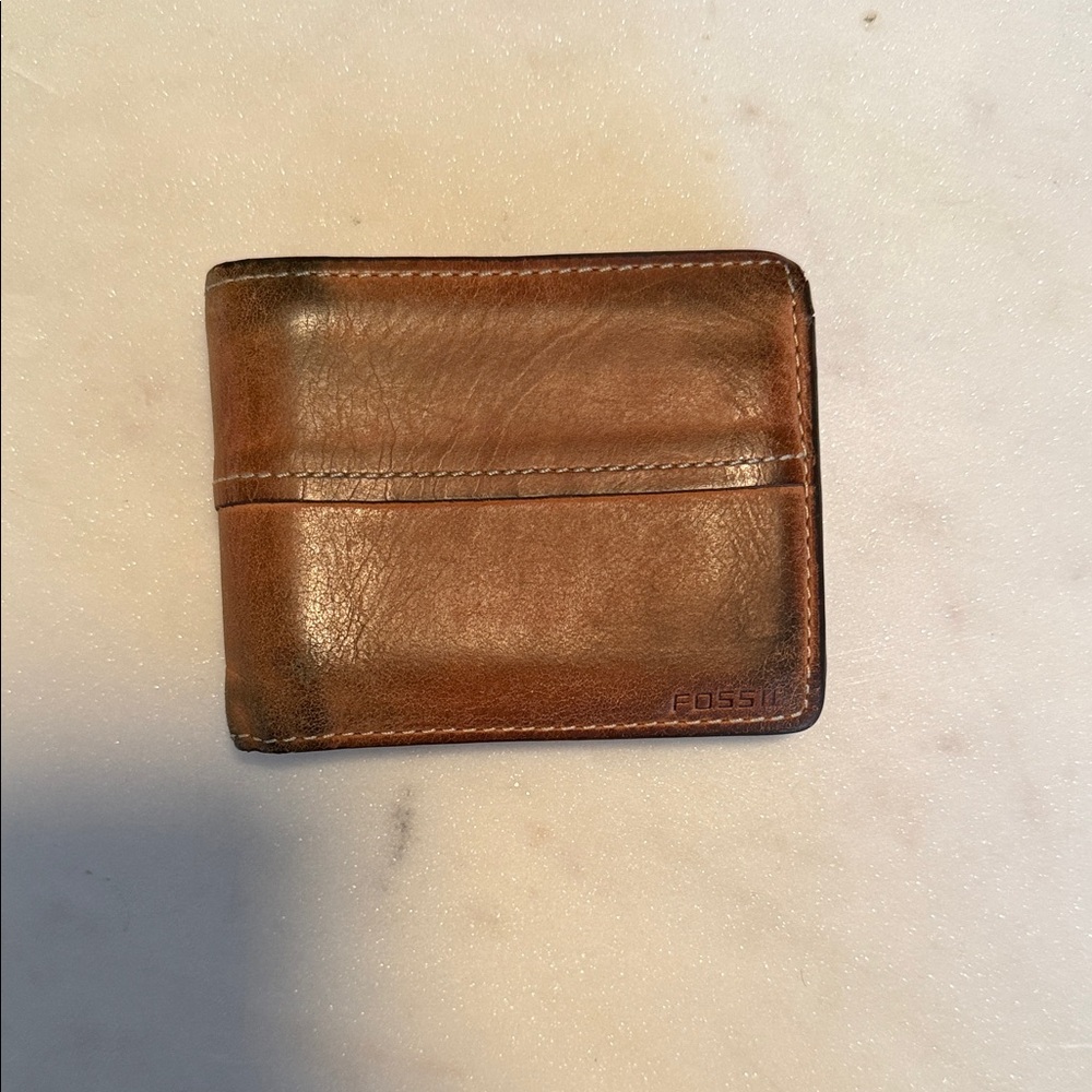 Fossil Brown Leather Bifold Card & Key Wallet
